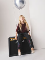 Charcoal Grey Star Diamante Straight Leg Jeans (3-16yrs)