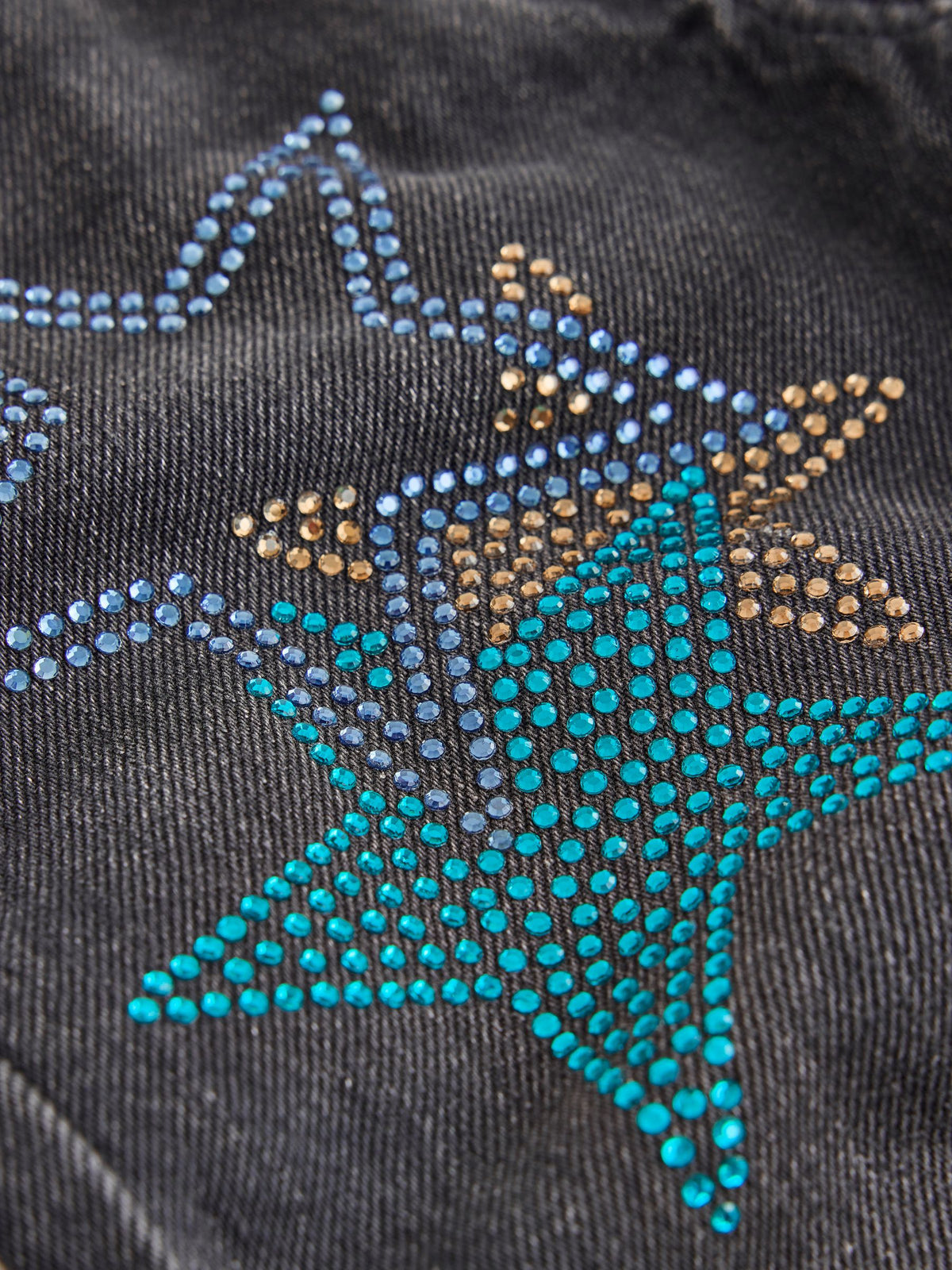 Charcoal Grey Star Diamante Straight Leg Jeans (3-16yrs)