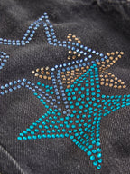 Charcoal Grey Star Diamante Straight Leg Jeans (3-16yrs)