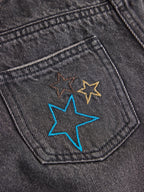 Charcoal Grey Star Diamante Straight Leg Jeans (3-16yrs)