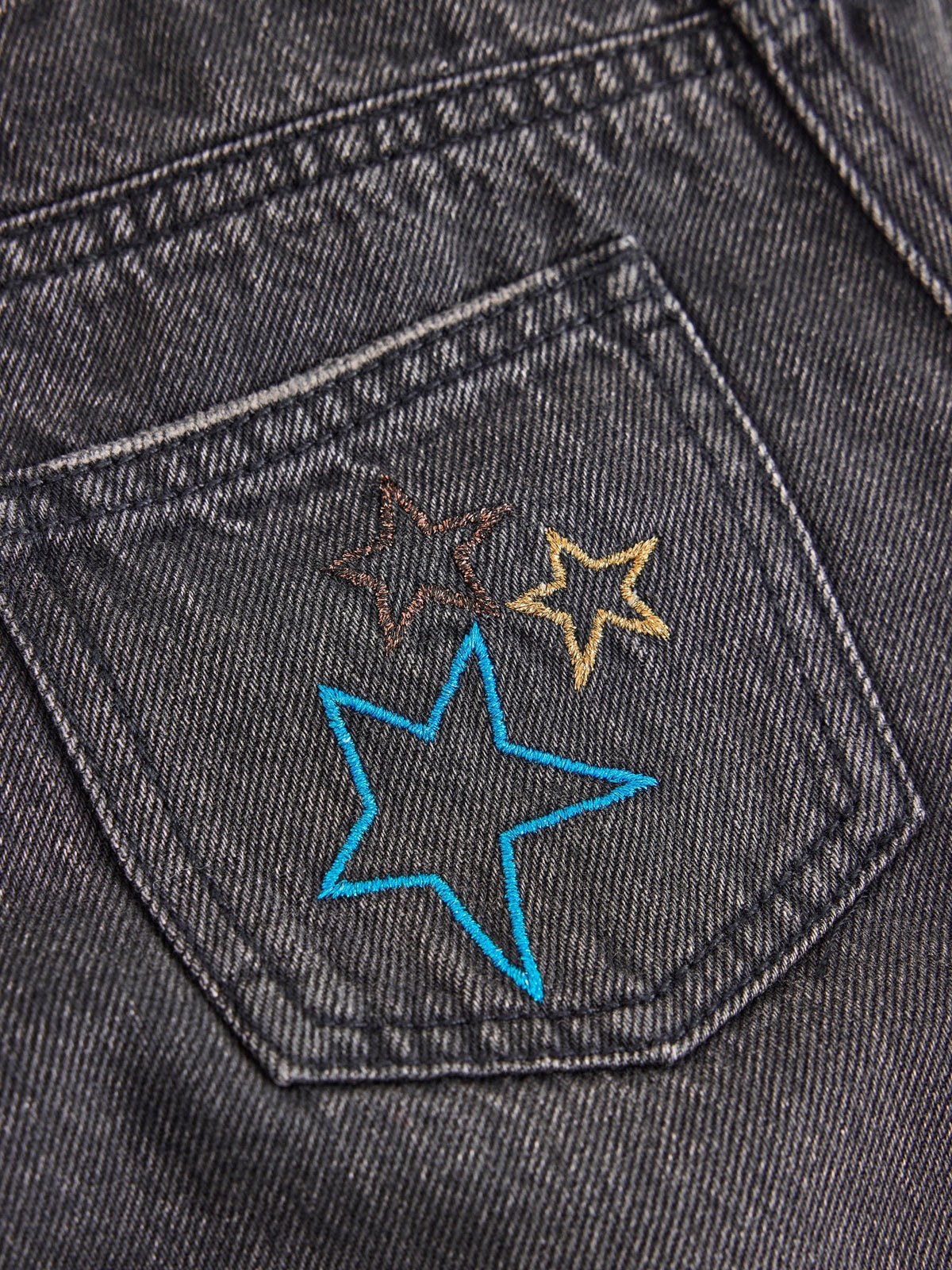 Charcoal Grey Star Diamante Straight Leg Jeans (3-16yrs)