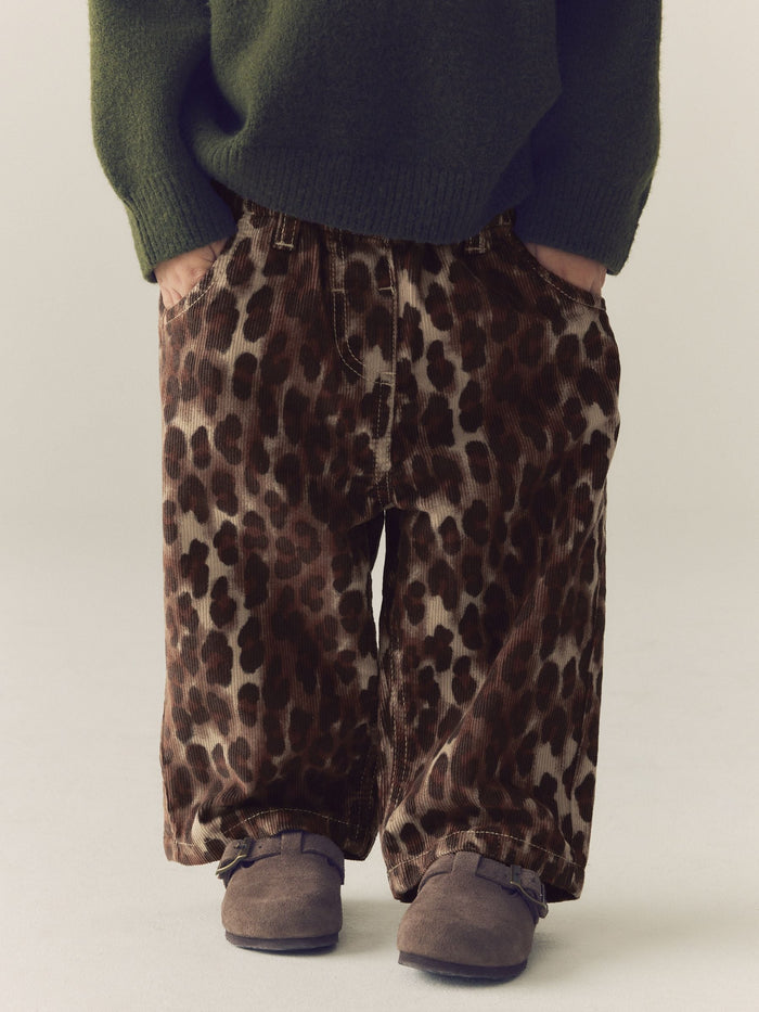 Animal Print Cord Pullon Trousers (3mths-7yrs)