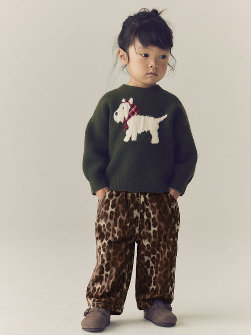 Animal Print Cord Pullon Trousers (3mths-7yrs)