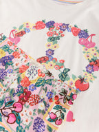 Little Bird Floral Picnic Print Short Sleeve T-Shirt & Leggings Set