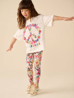 Little Bird Floral Picnic Print Short Sleeve T-Shirt & Leggings Set