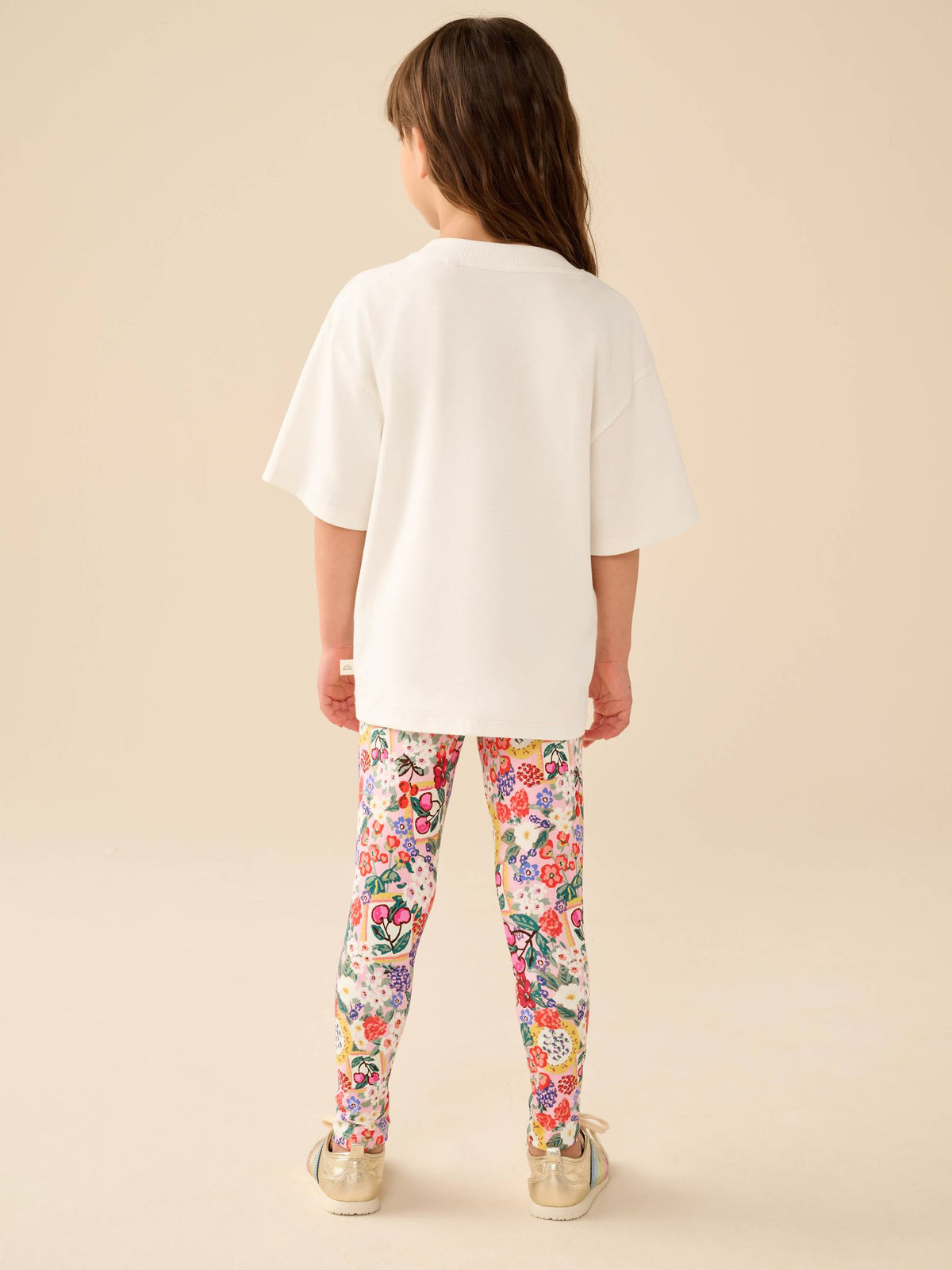 Little Bird Floral Picnic Print Short Sleeve T-Shirt & Leggings Set