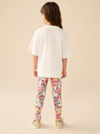 Little Bird Floral Picnic Print Short Sleeve T-Shirt & Leggings Set