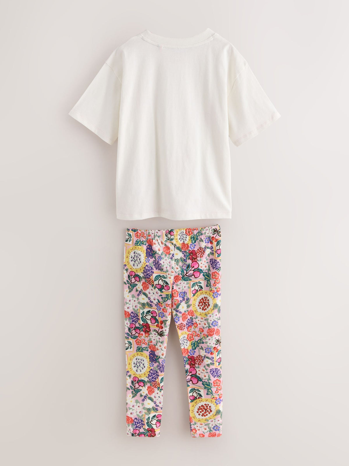 Little Bird Floral Picnic Print Short Sleeve T-Shirt & Leggings Set