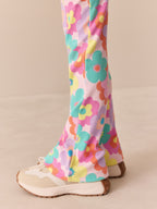 Little Bird Pink Embroidered T-Shirt & Floral Ribbed Kickflare Set