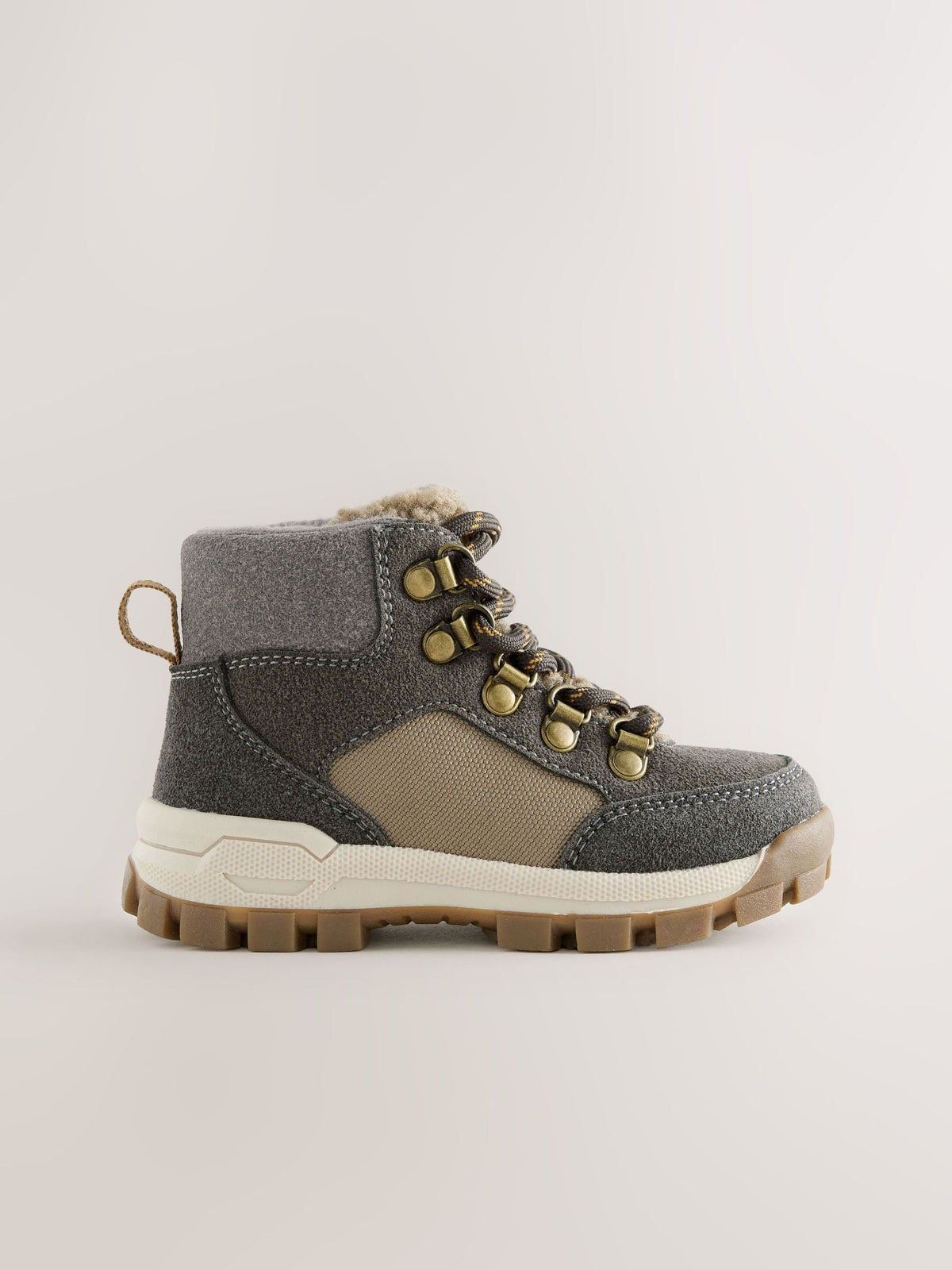 Grey Lace up Walking Boots
