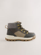 Grey Lace up Walking Boots
