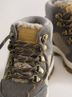 Grey Lace up Walking Boots