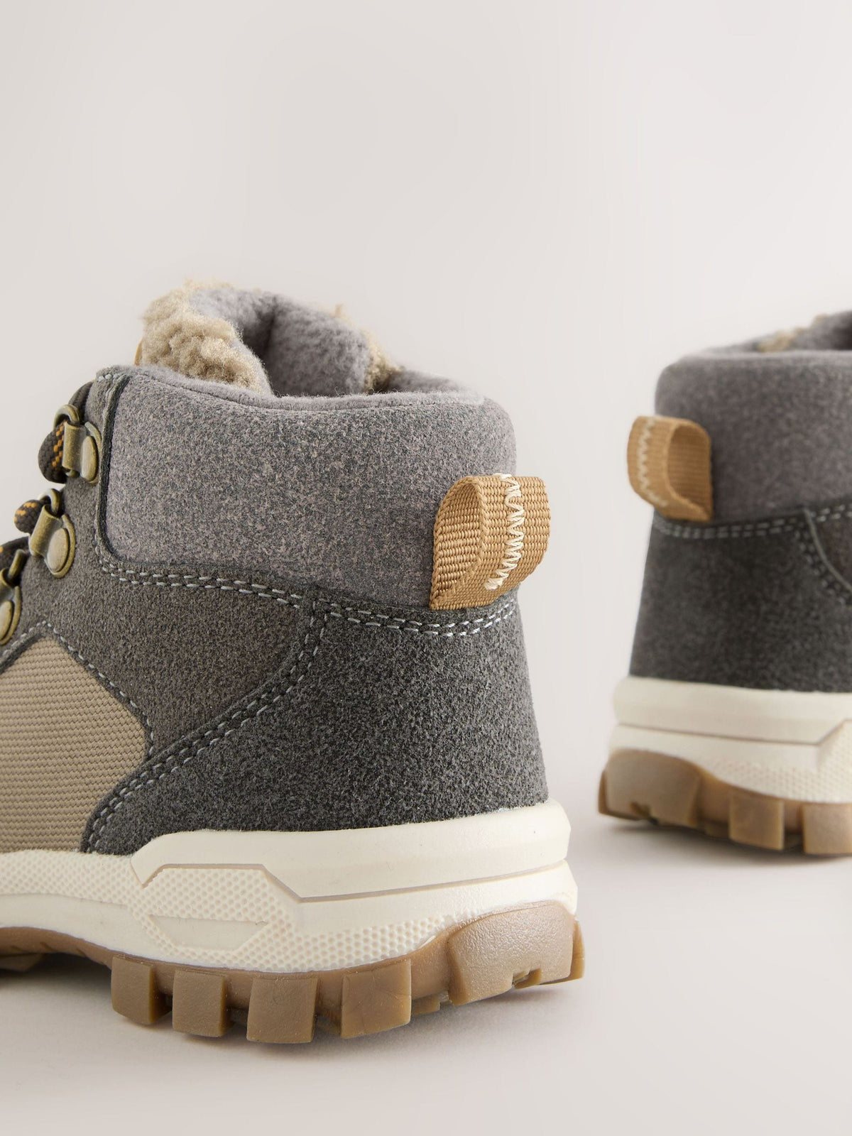 Grey Lace up Walking Boots