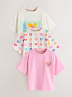 Little Bird Rainbow Slogan Boxy T-Shirts 3 Pack