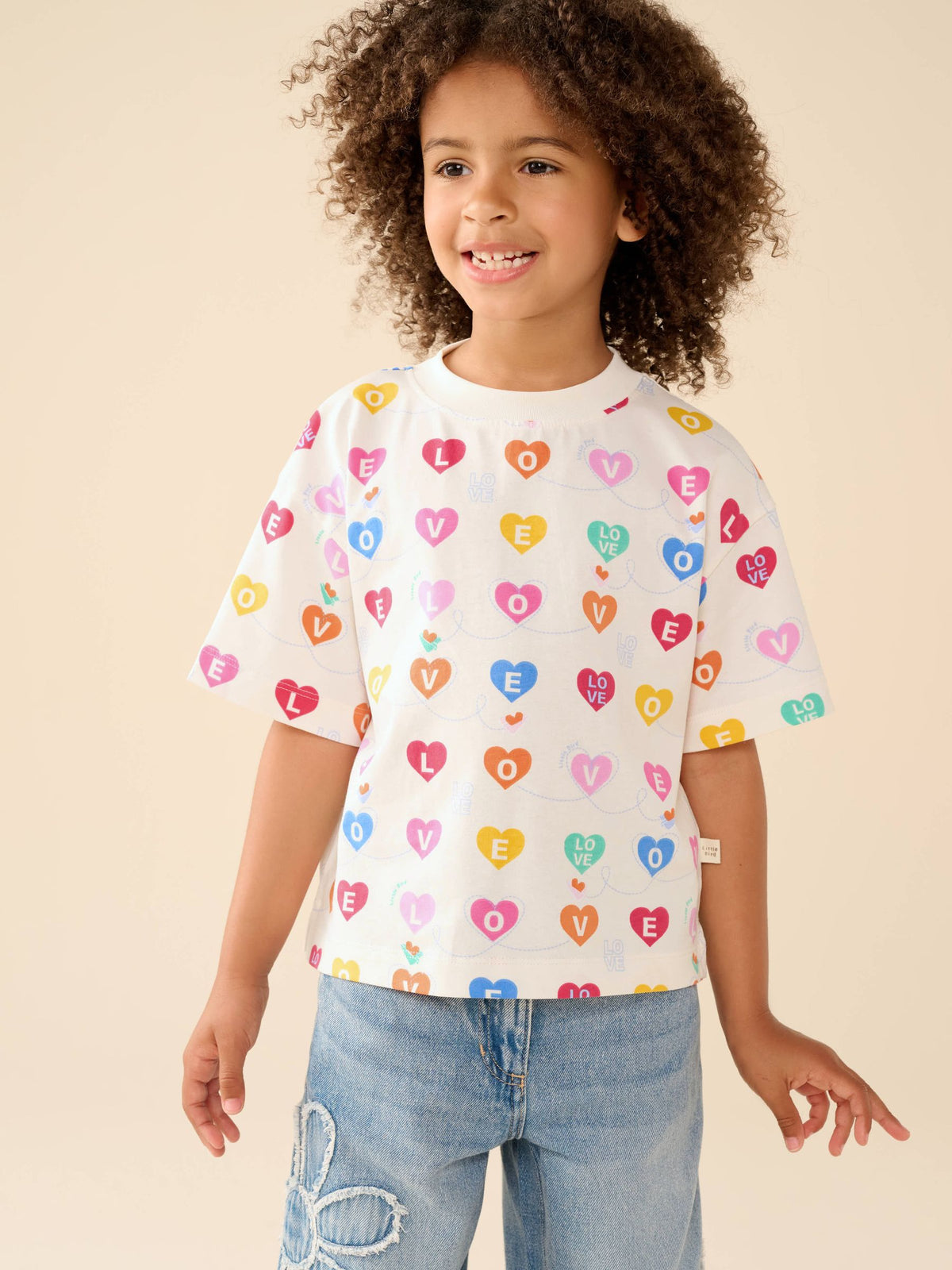 Little Bird Rainbow Slogan Boxy T-Shirts 3 Pack