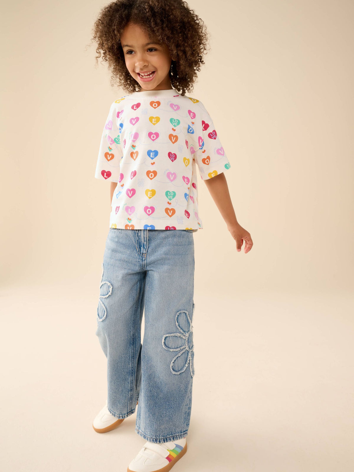Little Bird Rainbow Slogan Boxy T-Shirts 3 Pack