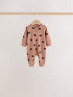 Brown Animal Print Two-Way Zip Baby Sleepsuits 4 Pack (0mths-3yrs)