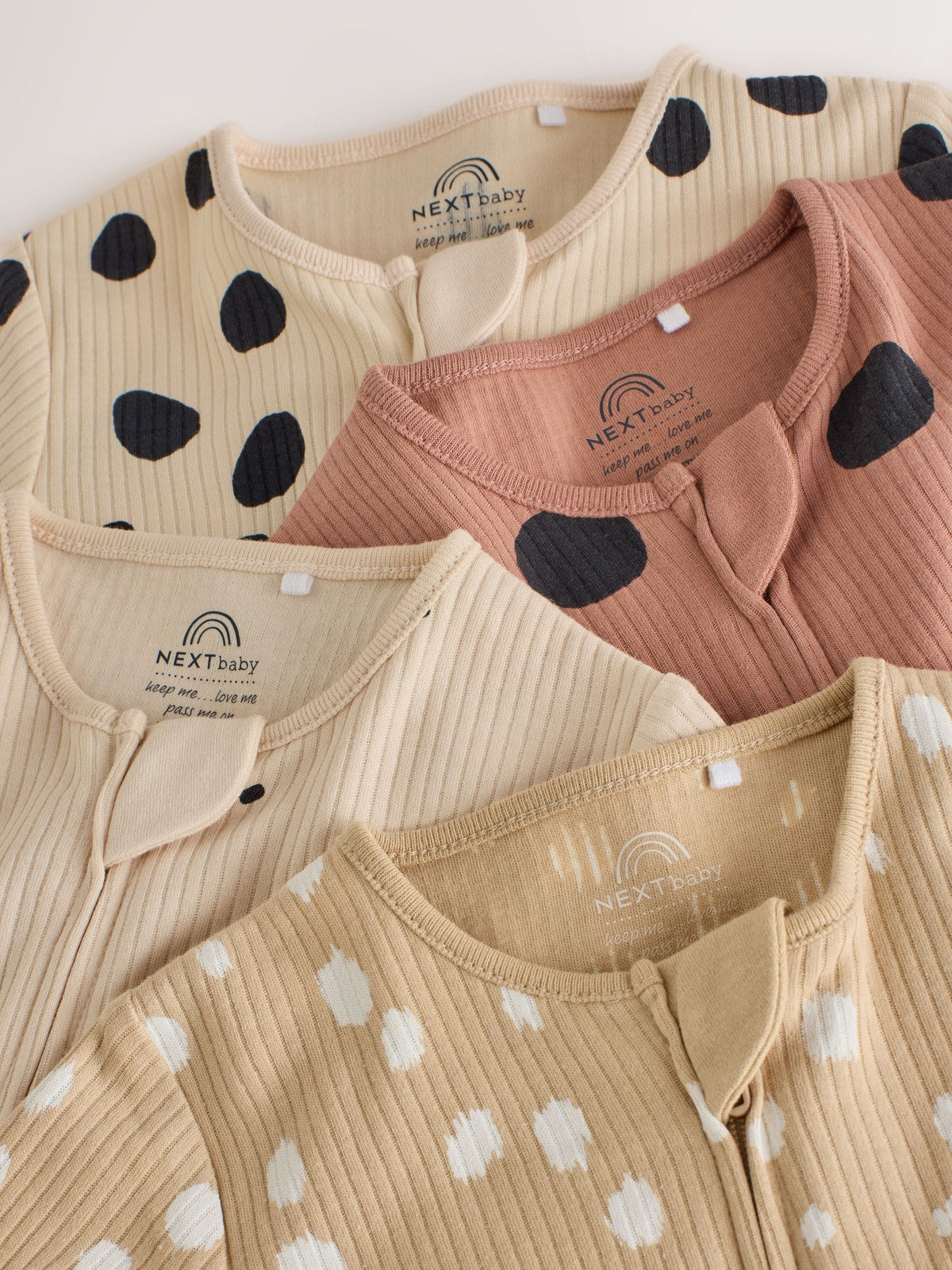 Brown Animal Print Two-Way Zip Baby Sleepsuits 4 Pack (0mths-3yrs)