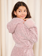 Lipsy Pink Leopard Soft Touch Hooded Dressing Gown (5-16yrs)