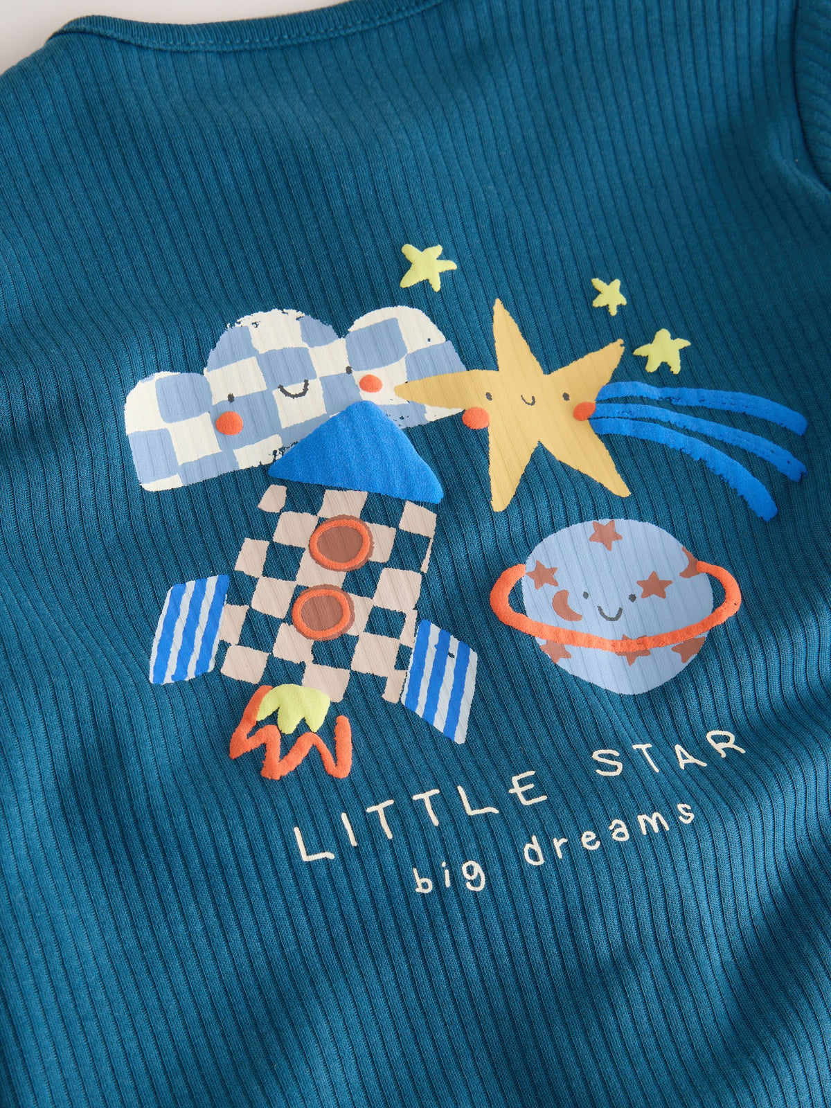 Navy/Yellow Space Two Way Zip Sleepsuits 4 Pack (0mths-3yrs)