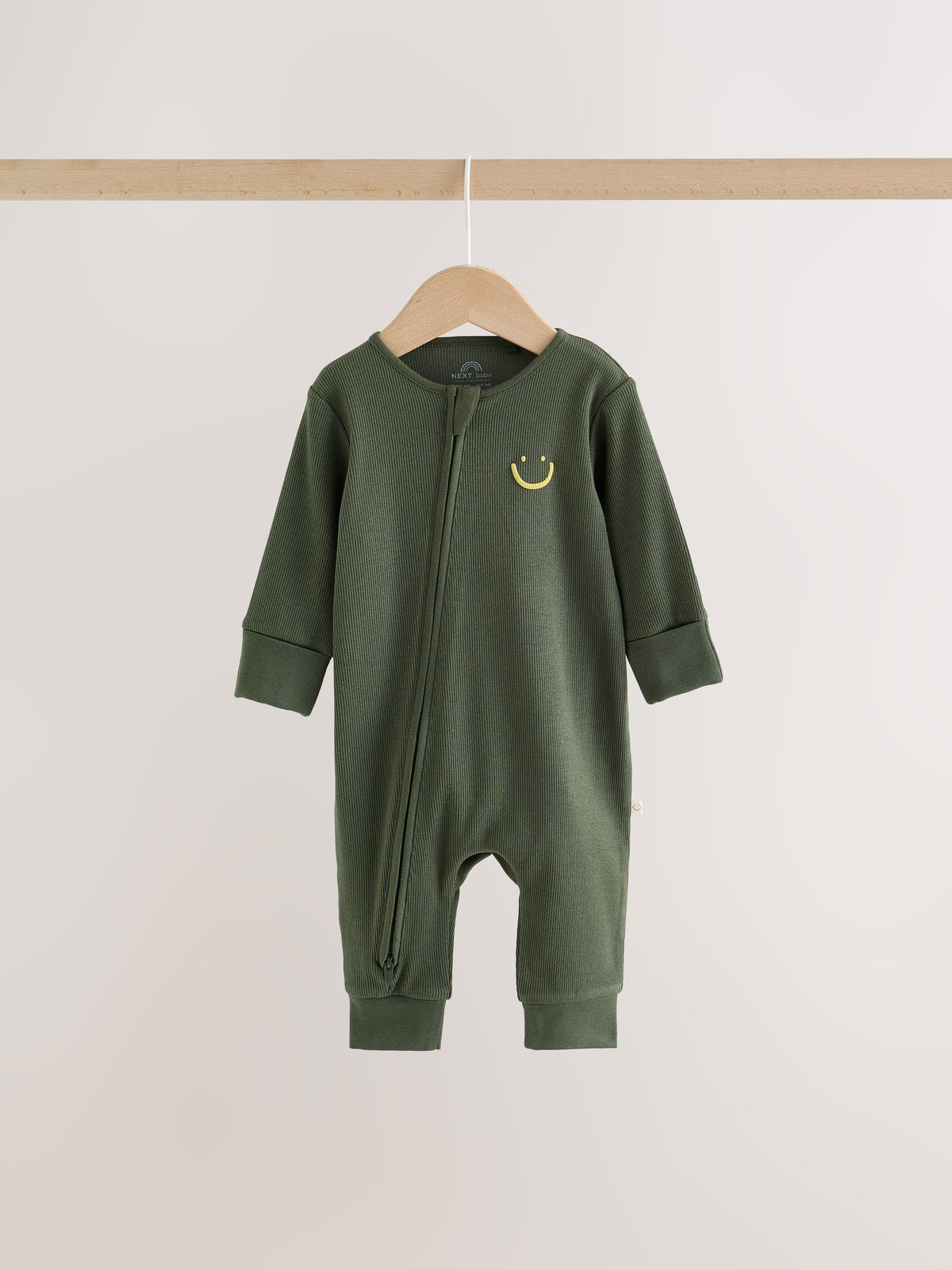 Green Two Way Zip Sleepsuits 3 Pack (0mths-3yrs)