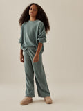 Teal Blue Cord Long Sleeve and Wide Leg Set (3-16yrs)