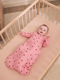 Pink/Red Heart 2.5 Tog Removable Sleeve Baby Sleep Bag