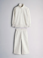 The Set Quarter Zip Neck and Wide Leg Joggers Grey