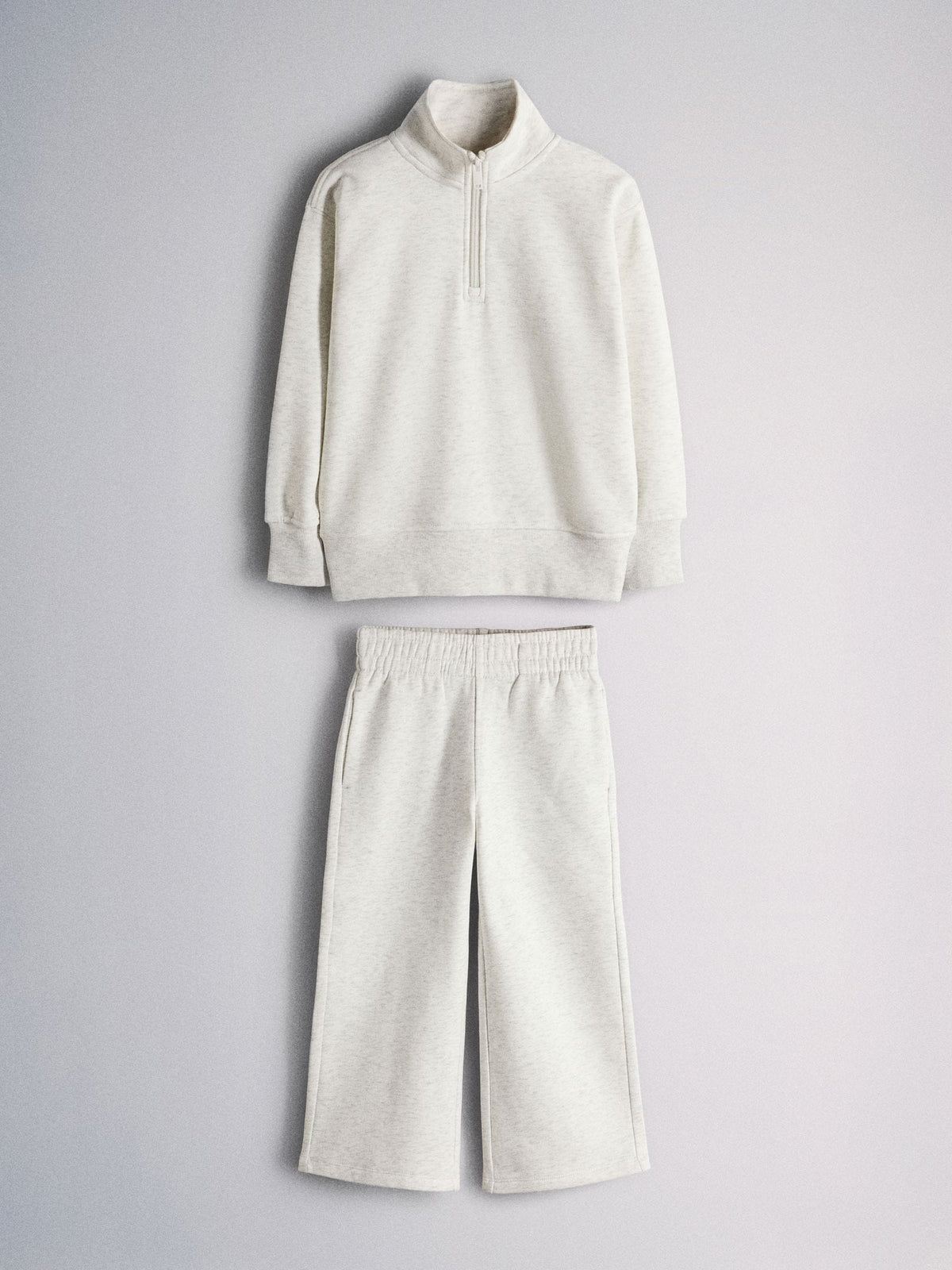 The Set Quarter Zip Neck and Wide Leg Joggers Grey
