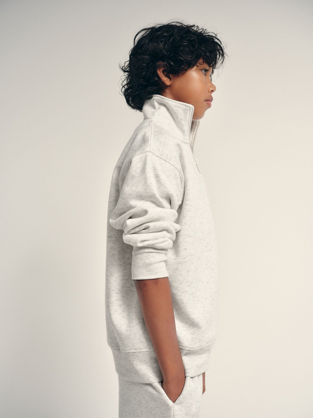 The Set Quarter Zip Neck and Wide Leg Joggers Grey