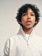 The Set Quarter Zip Neck and Wide Leg Joggers Grey
