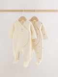 White Sheep Quilted 1 Tog Sleepsuits 2 Pack
