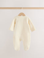White Sheep Quilted 1 Tog Sleepsuits 2 Pack