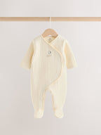White Sheep Quilted 1 Tog Sleepsuits 2 Pack
