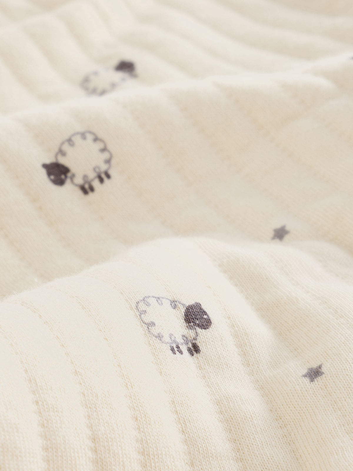 White Sheep Quilted 1 Tog Sleepsuits 2 Pack
