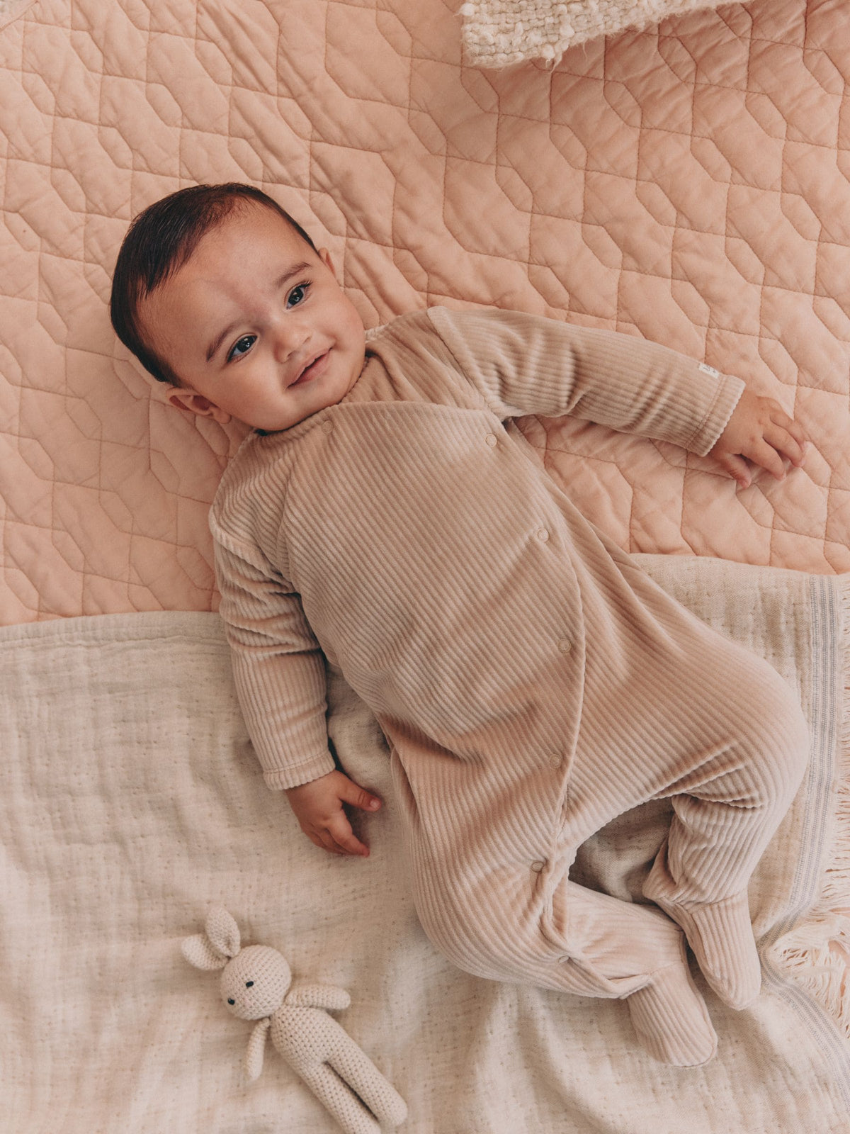 Neutral Fleece Baby Sleepsuits 2 Pack