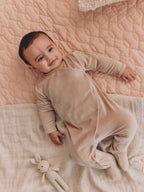 Neutral Fleece Baby Sleepsuits 2 Pack