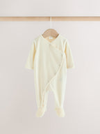 Neutral Fleece Baby Sleepsuits 2 Pack