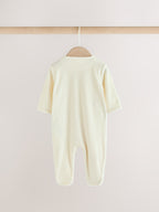 Neutral Fleece Baby Sleepsuits 2 Pack