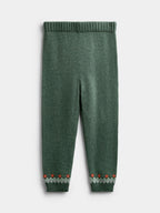 JoJo Maman Bébé Green Tractor Fairisle Knitted Jumper & Leggings Set