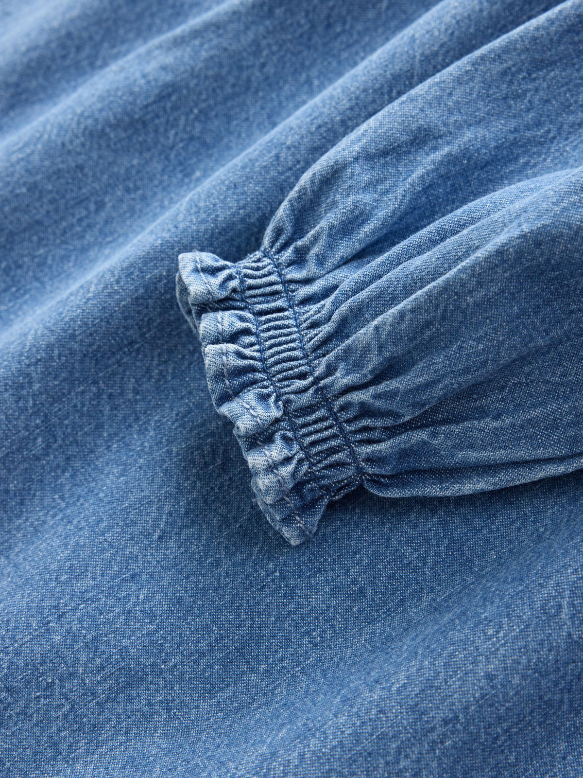 Denim Blue Long Sleeve Embroidered Denim Dress (3mths-10yrs)
