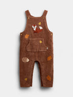 JoJo Maman Bébé Natural Woodland Embroidered Dungaree & Bodysuit Set