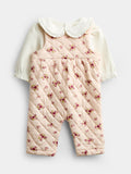 JoJo Maman Bébé Pink Floral Dungaree Set