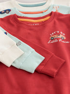 Red/Blue Race Car Relaxed Snuggle Pyjamas 3 Pack (9mths-10yrs)