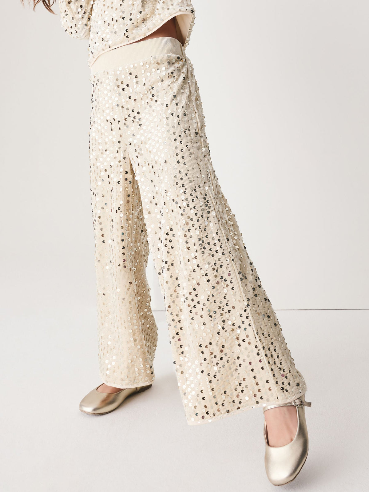 Cream Sequin Top & Legging Set (3-16yrs)