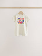 Back Printed Button Through Baby Rompers 3 Pack