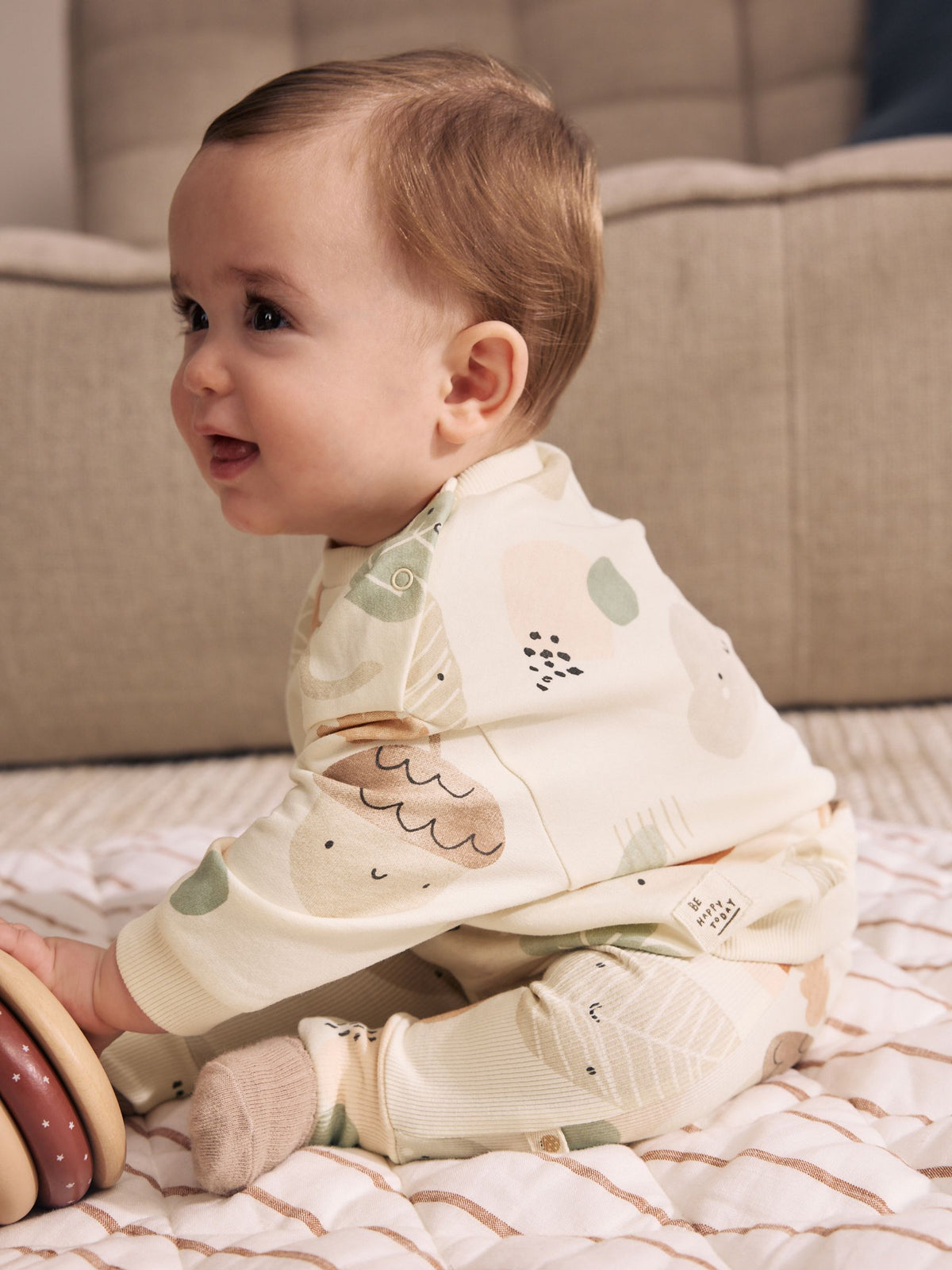 Neutral Autumn Print Sweatshirt and Leggings Baby Set (0mths-2yrs)