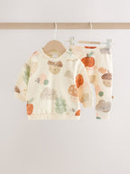 Neutral Autumn Print Sweatshirt and Leggings Baby Set (0mths-2yrs)