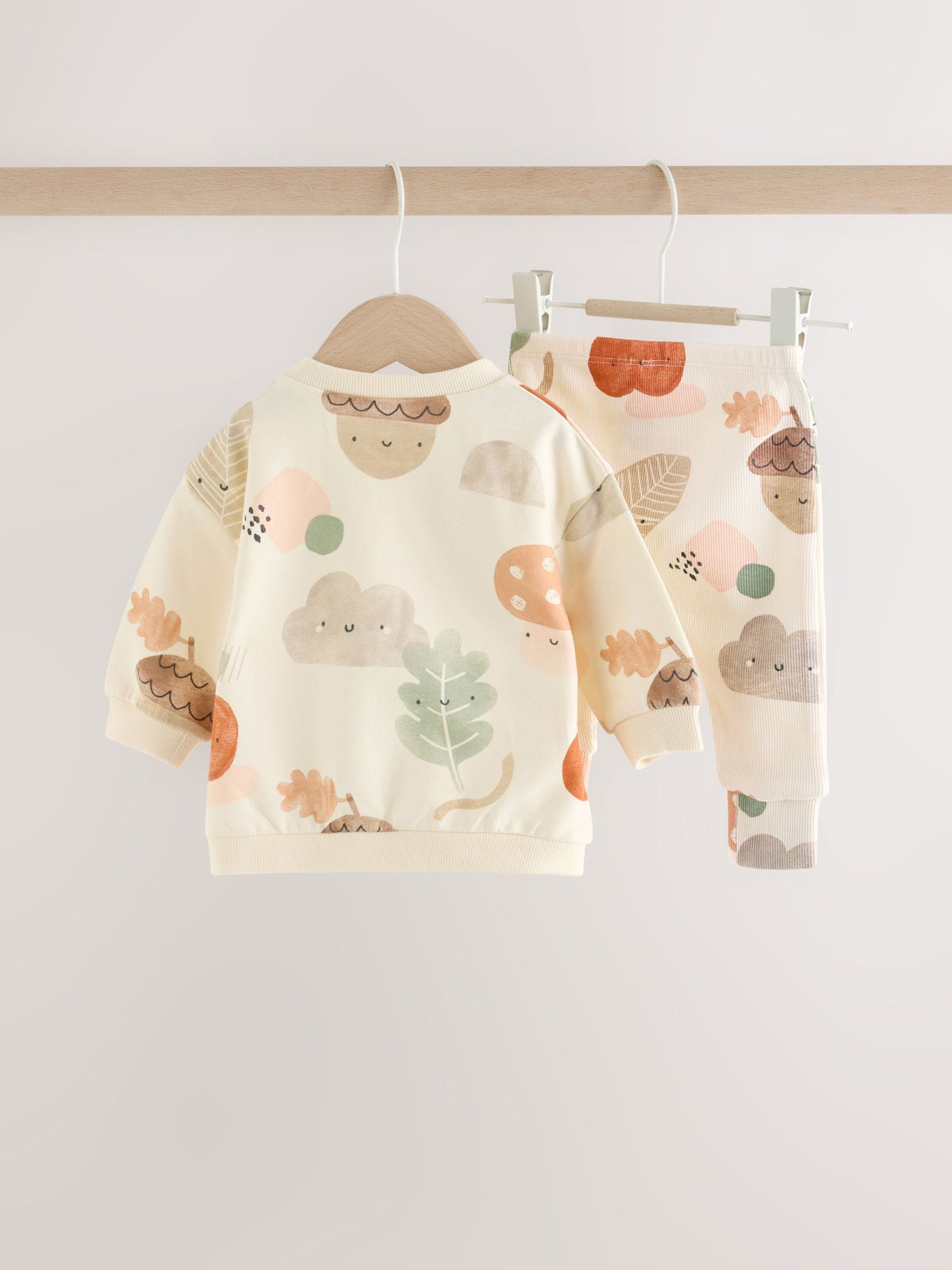 Neutral Autumn Print Sweatshirt and Leggings Baby Set (0mths-2yrs)