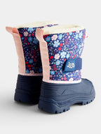 JoJo Maman Bébé Blue Floral Alpine Snow Boots